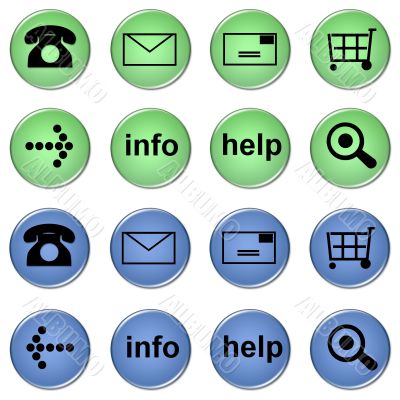 set of online shop buttons