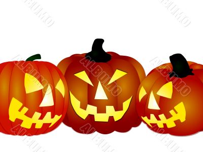 Halloween Pumpkins isolated on white background