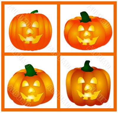 Halloween Pumpkins isolated on white background