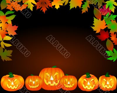 Halloween Background with Pumpkin