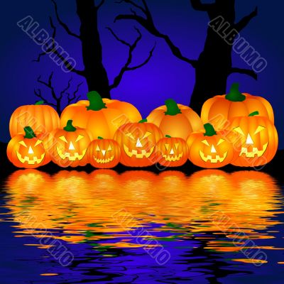 Background with Halloween Pumpkin