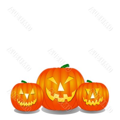 Halloween Pumpkins isolated on white background