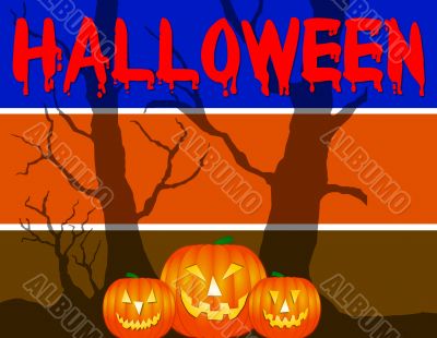 Halloween Background with Pumpkin