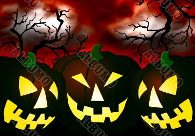 Background with Halloween Pumpkin