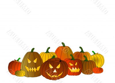 Halloween Pumpkins isolated on white background