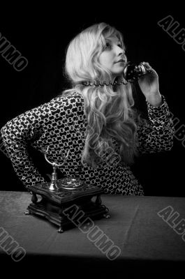 Lovely girl on telephone
