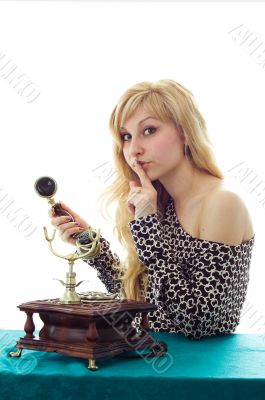 Lovely girl on telephone