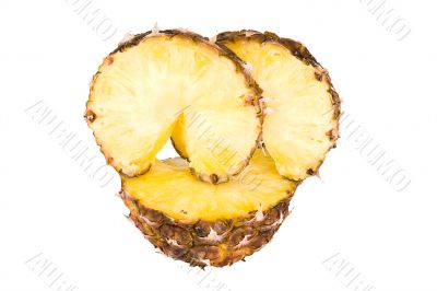 Sliced ripe pineapple