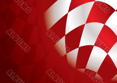 checkered corner red