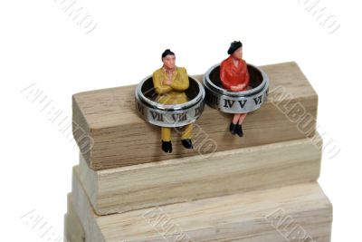 People surrounded by time