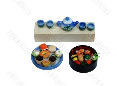 Sushi, tea cakes and tea