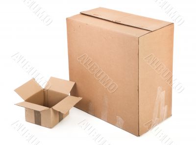 two cardboard boxes