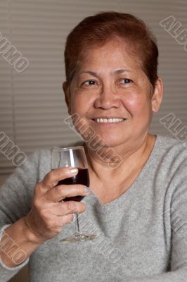 Having a glass of wine