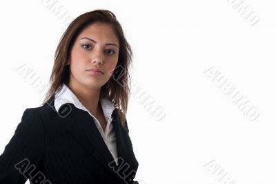 Woman on white