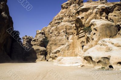 Petra ruins and mountains in Jordan