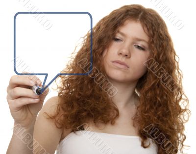 Teenager in front of glass wall with balloon