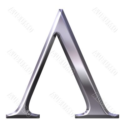 3D Silver Greek Letter Lambda