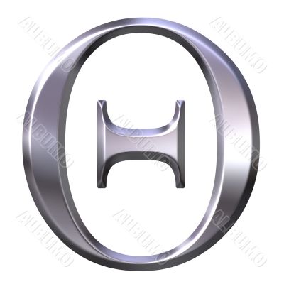 3D Silver Greek Letter Theta