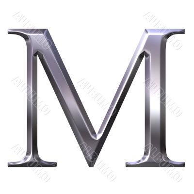 3D Silver Greek Letter My