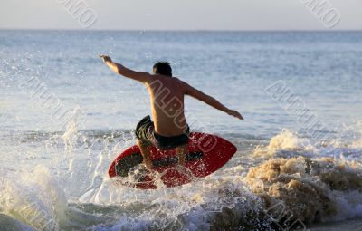 surfer on sunset