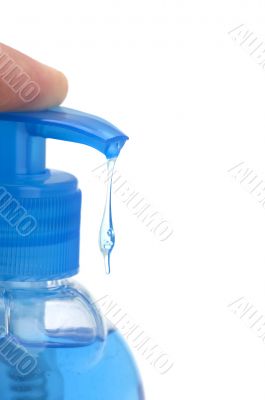 Bottle with liquid soap macro