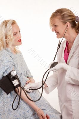 Checking blood pressure