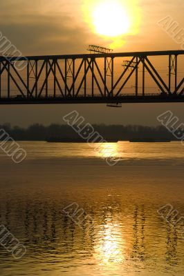 sunset and bridge