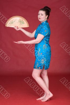 Japanese girl with fan