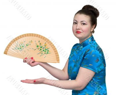 Japanese girl with fan