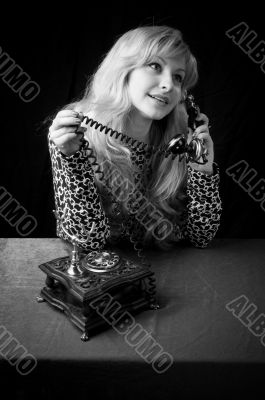 Lovely girl on telephone