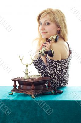 Lovely girl on telephone