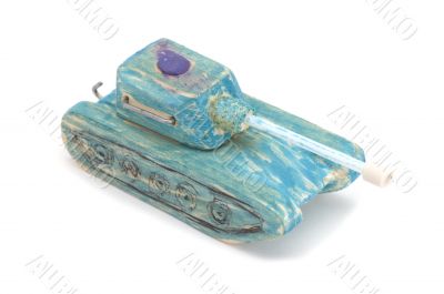 hand made tank on white background
