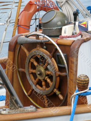 Fragment of a deck of old sailing yacht