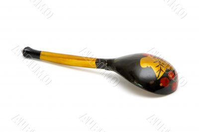 Russian wooden painted spoon isolated