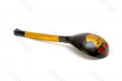 Russian wooden painted spoon isolated
