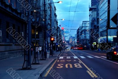 Evening Belgrade cityscape