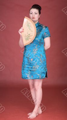Japanese girl with fan