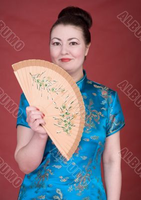 Japanese girl with fan