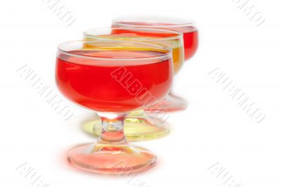 Yellow, red jelly diagonal party three