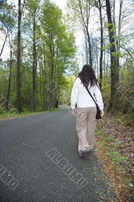 woman on a rural road