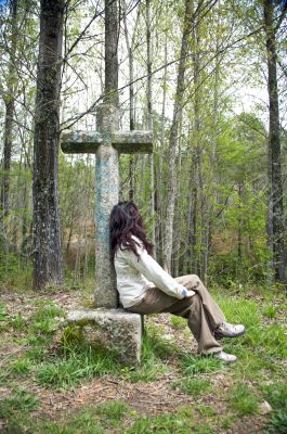 sitting down the cross