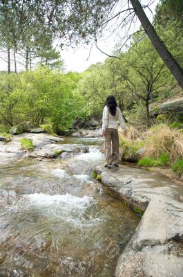 woman looking at the river