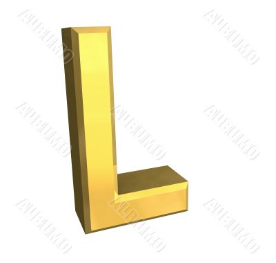 gold letter L - 3d made