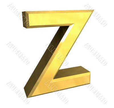 gold letter Z - 3d made
