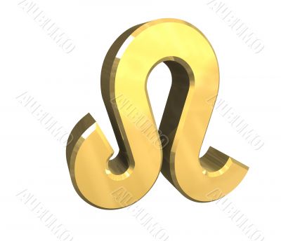 leo astrology symbol in gold - 3d made