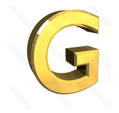 gold letter G - 3d made