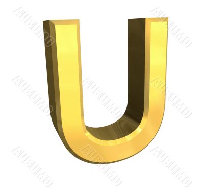 gold letter U - 3d made