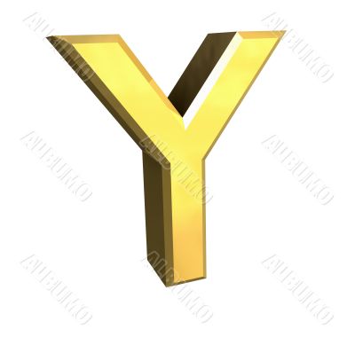 gold letter Y - 3d made