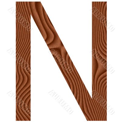Wooden Letter N