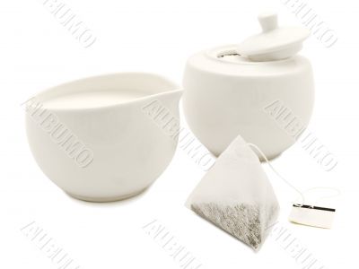 white modern tea-set